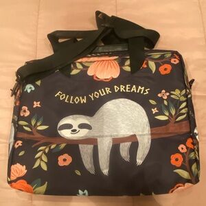 Black sloth (follow your dreams) lap top bag